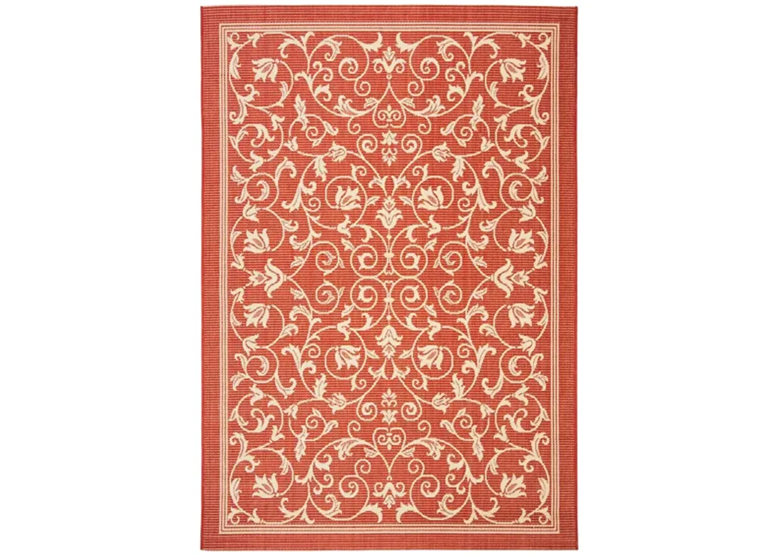 Courtyard Vines Indoor/Outdoor Area Rug in Red & Natural by Safavieh