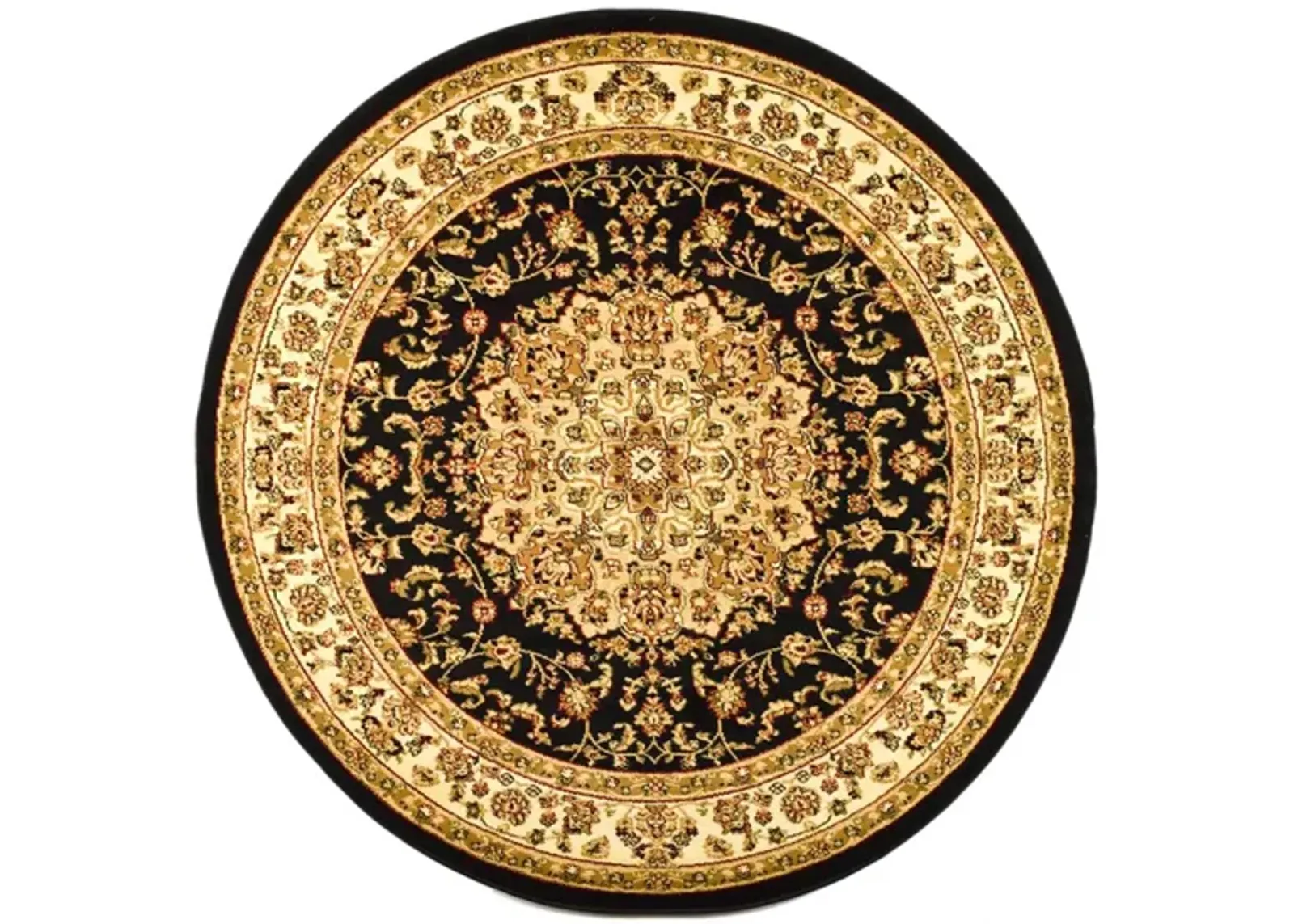 Fareham Area Rug Round in Black / Ivory by Safavieh