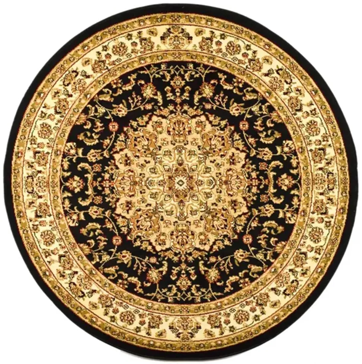 Fareham Area Rug Round in Black / Ivory by Safavieh