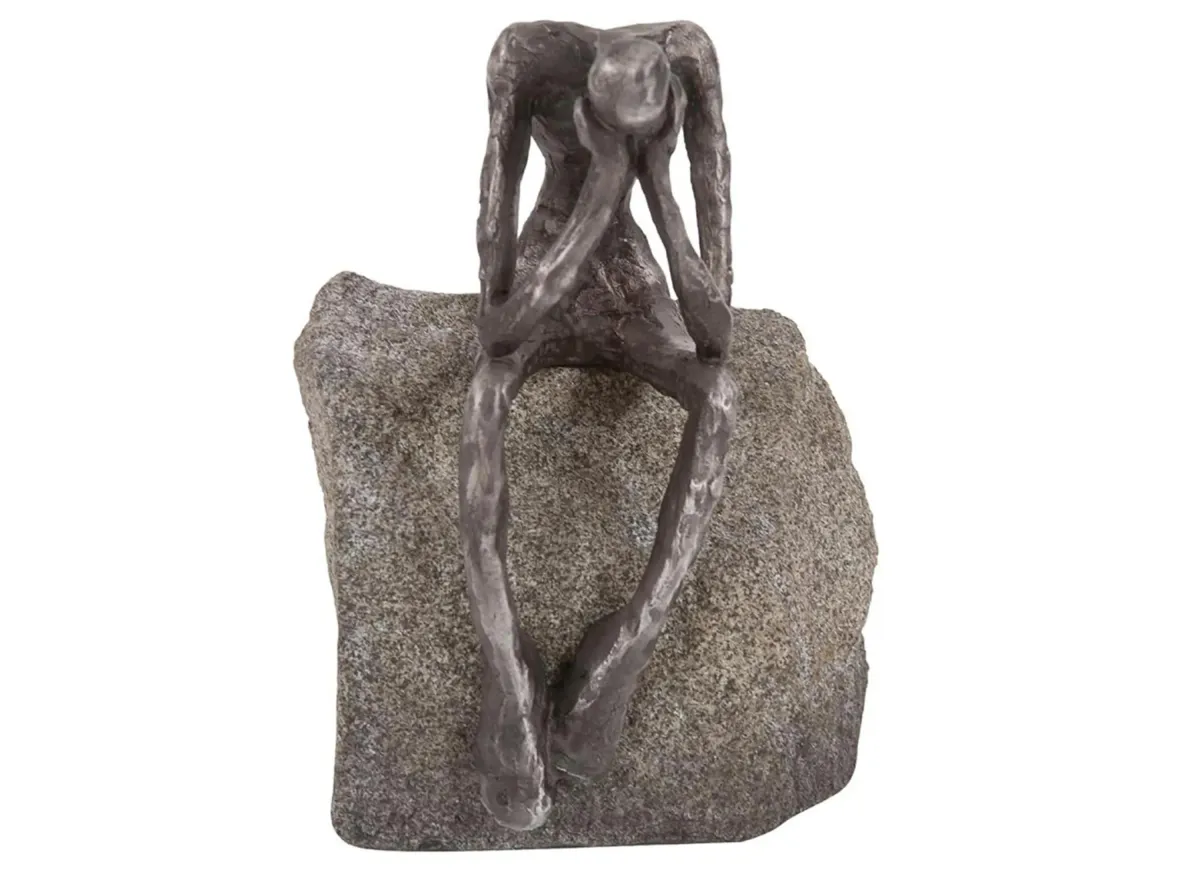 Ellie Deep Thought Figure in Pewter by Howard Elliott Collection