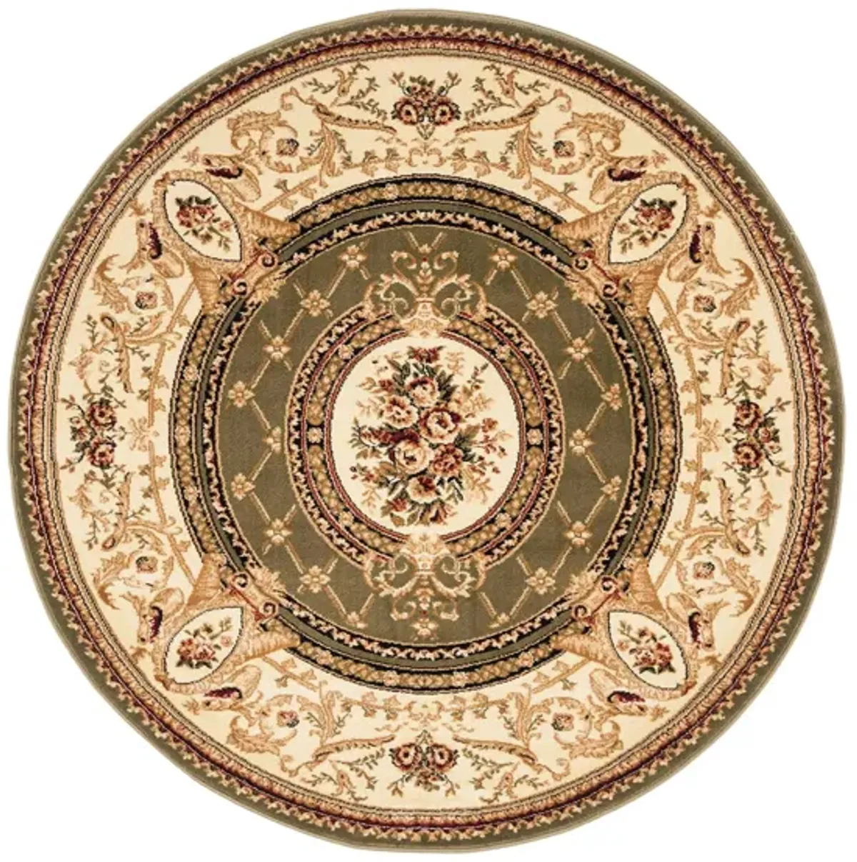 Agincourt Area Rug Round in Sage / Ivory by Safavieh