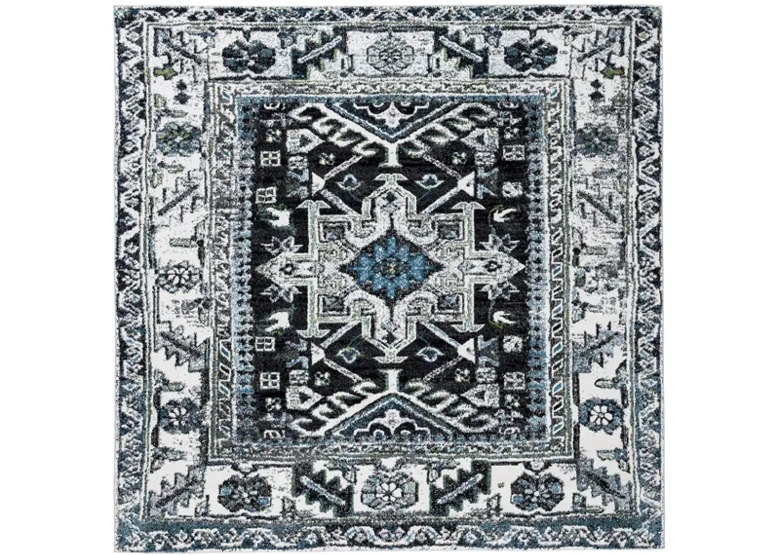 Darius Dark Grey Area Rug Square in Dark Grey & Ivory by Safavieh