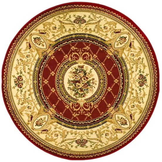 Agincourt Area Rug Round in Red / Ivory by Safavieh