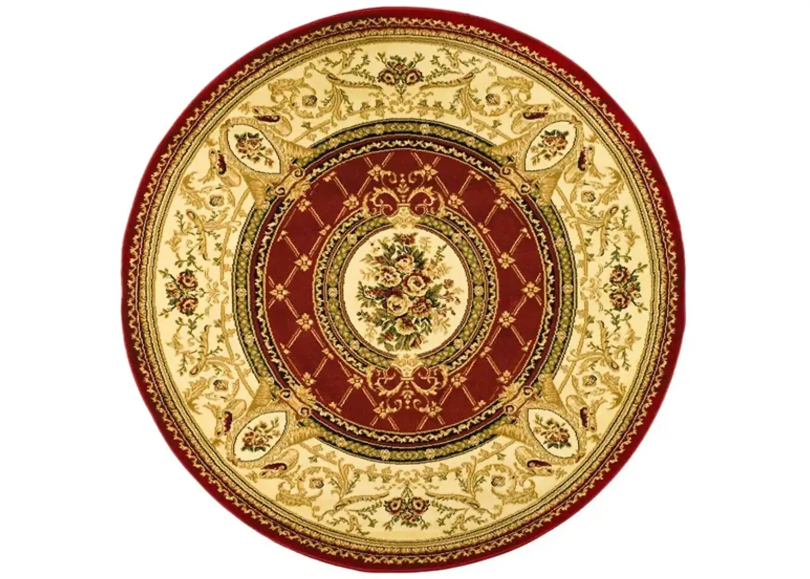 Agincourt Area Rug Round in Red / Ivory by Safavieh