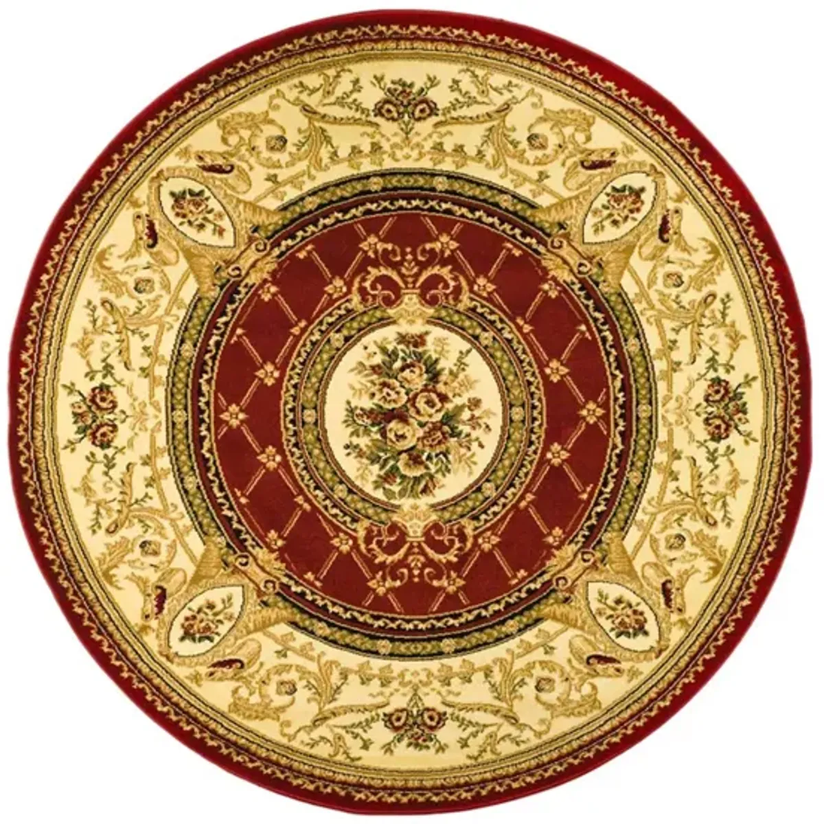 Agincourt Area Rug Round in Red / Ivory by Safavieh