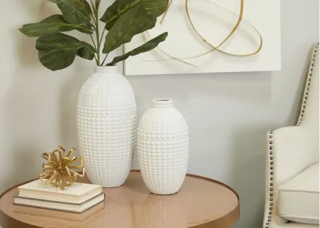 Ivy Collection Chillax Vase Set of 2 in White by UMA Enterprises