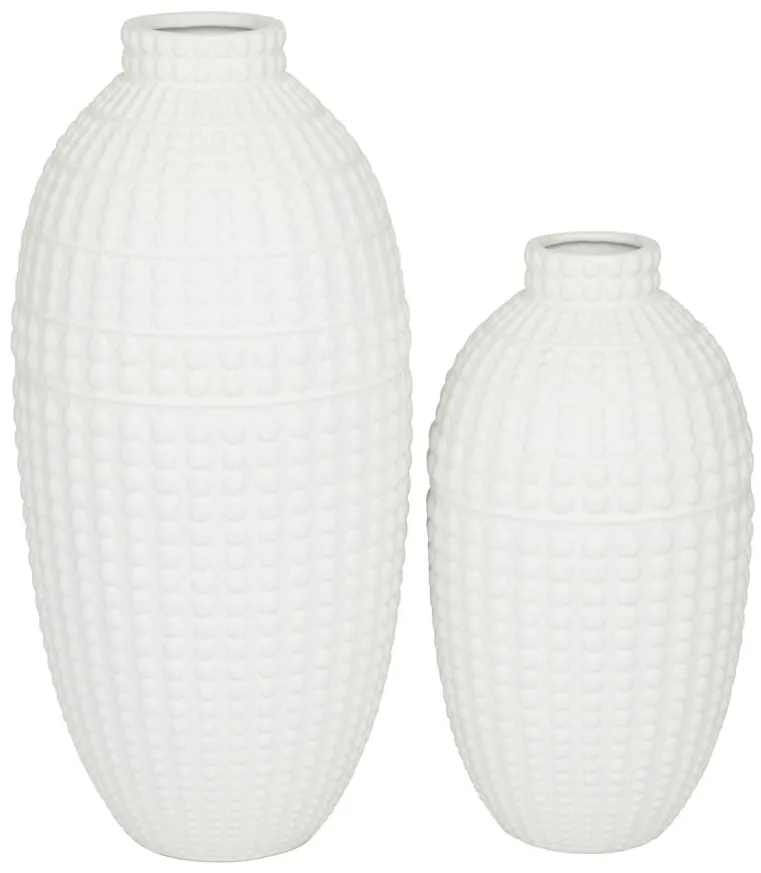 Ivy Collection Chillax Vase Set of 2 in White by UMA Enterprises