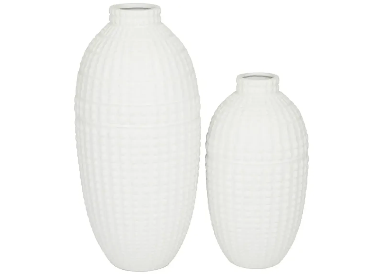 Ivy Collection Chillax Vase Set of 2 in White by UMA Enterprises