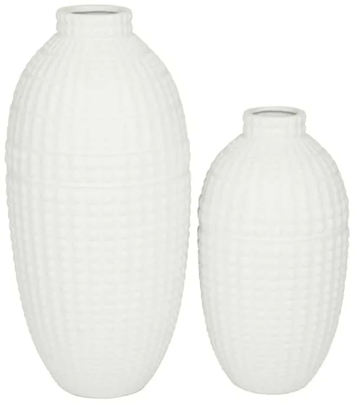 Ivy Collection Chillax Vase Set of 2 in White by UMA Enterprises