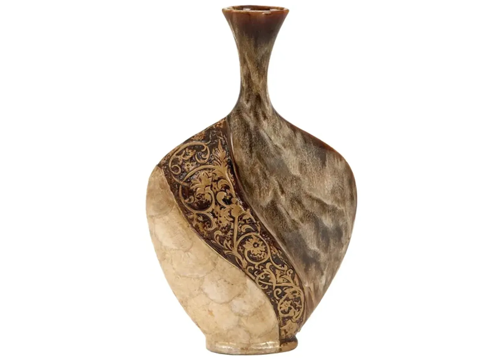 Ivy Collection Fanaticcon Vase in Brown by UMA Enterprises