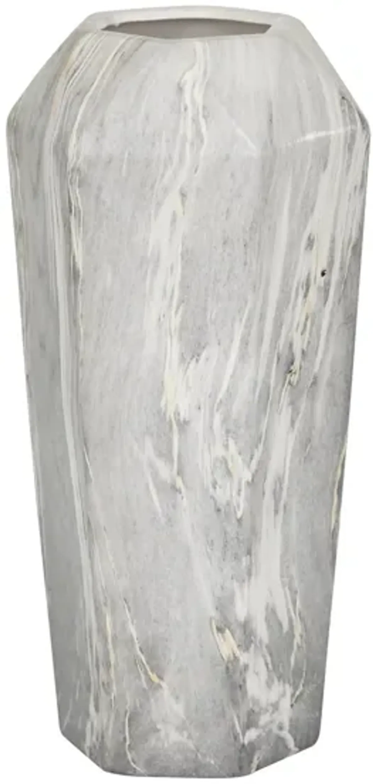 Ivy Collection Heartlake Vase in Marbled/Gray/Ivory/Beige by UMA Enterprises