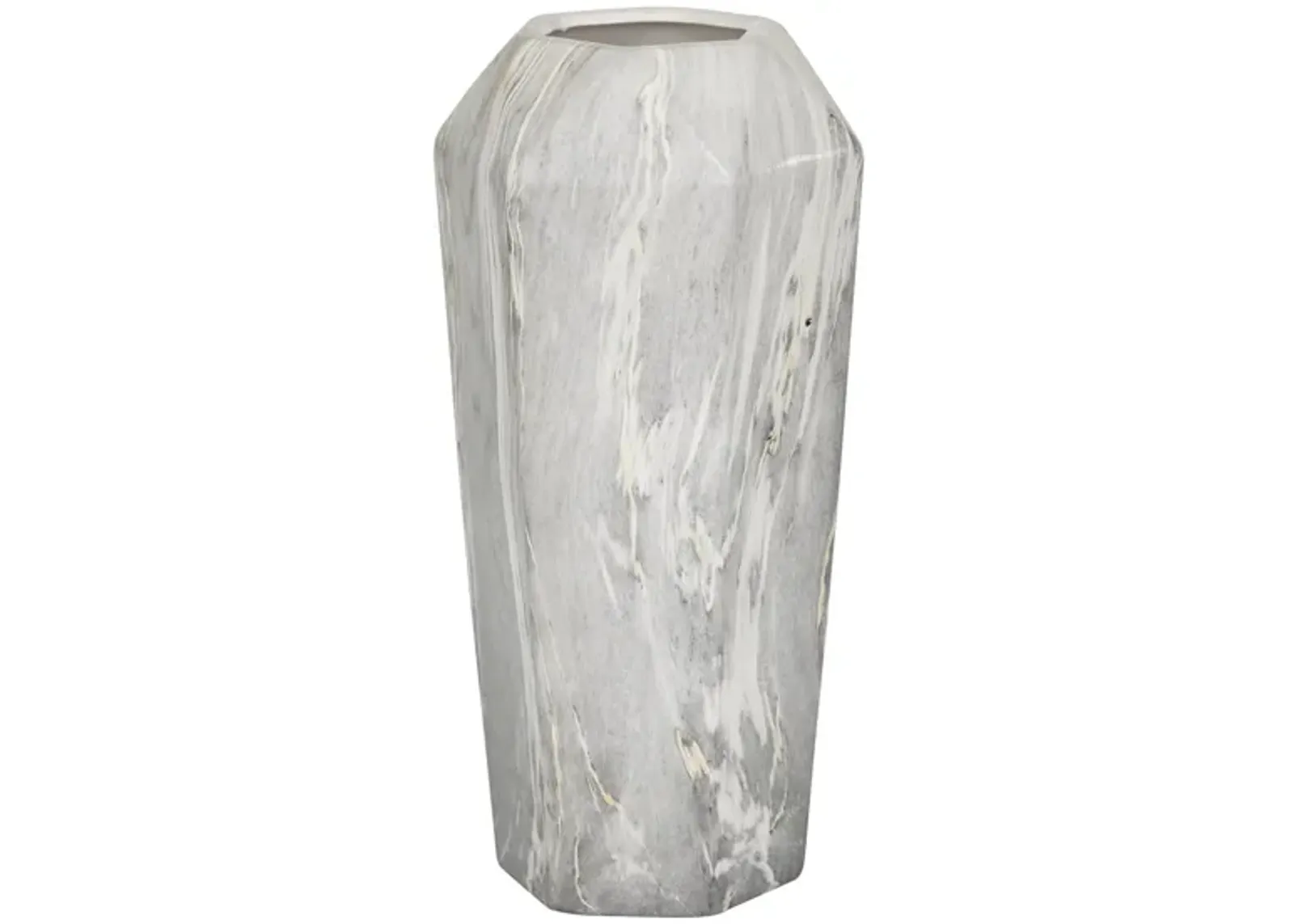 Ivy Collection Heartlake Vase in Marbled/Gray/Ivory/Beige by UMA Enterprises