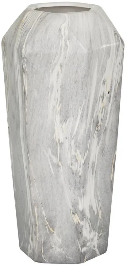 Ivy Collection Heartlake Vase in Marbled/Gray/Ivory/Beige by UMA Enterprises