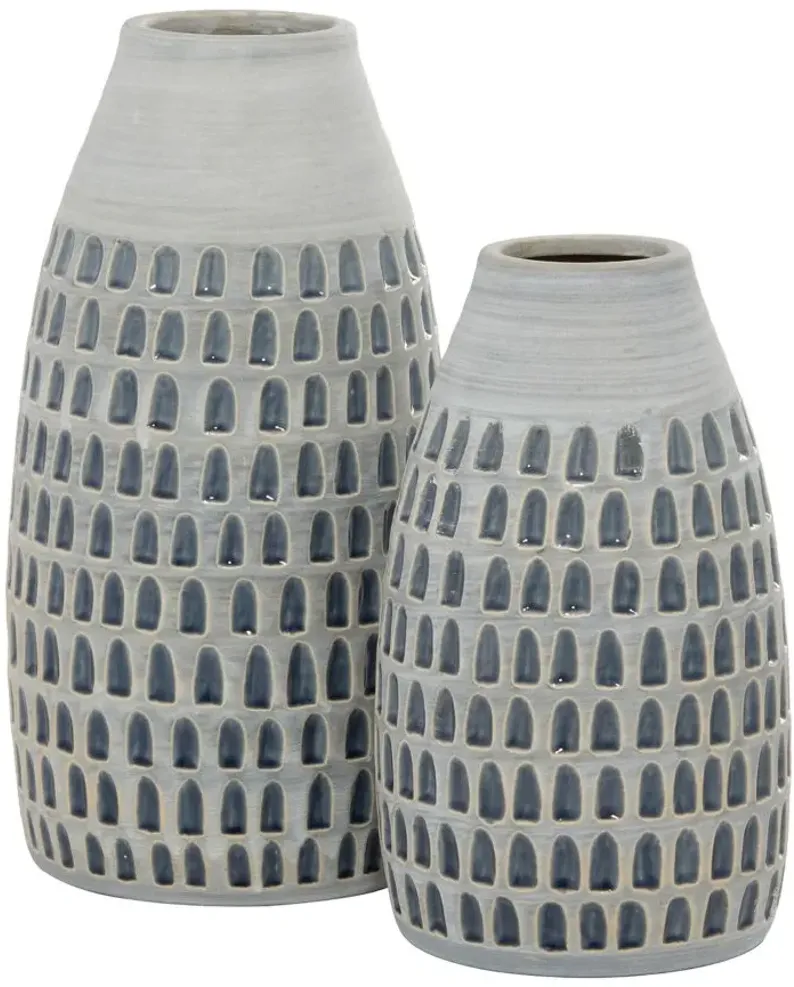 Ivy Collection Jdivas Vase Set of 2 in Gray by UMA Enterprises