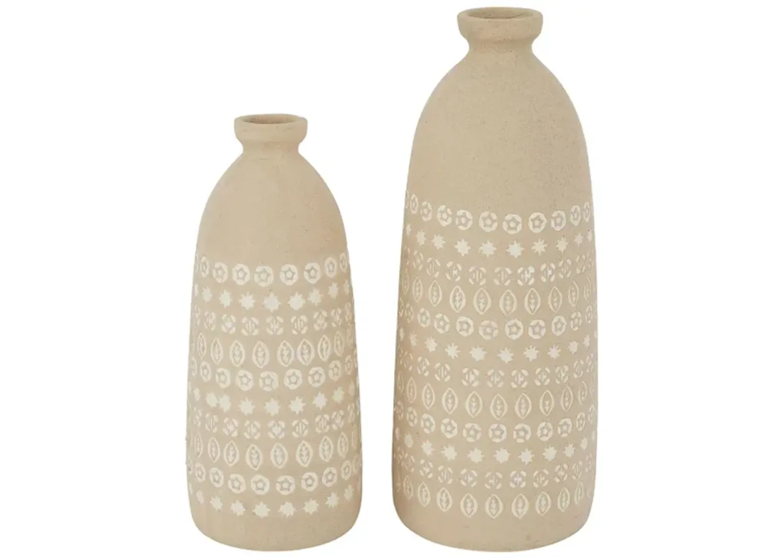 Ivy Collection Salyndas Vase Set of 2 in Beige by UMA Enterprises