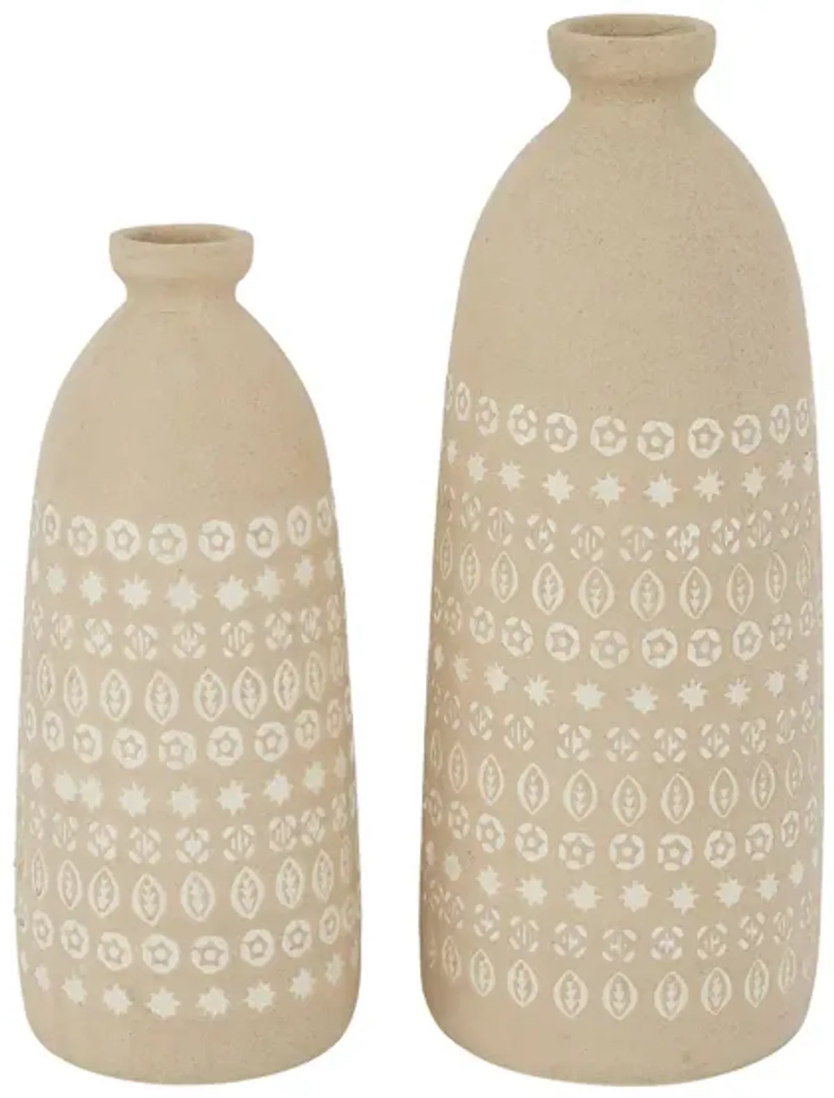 Ivy Collection Salyndas Vase Set of 2 in Beige by UMA Enterprises