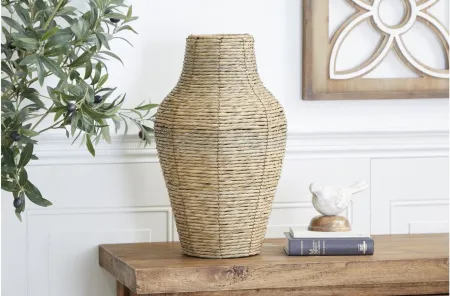 Ivy Collection Oshi Vase in Brown by UMA Enterprises