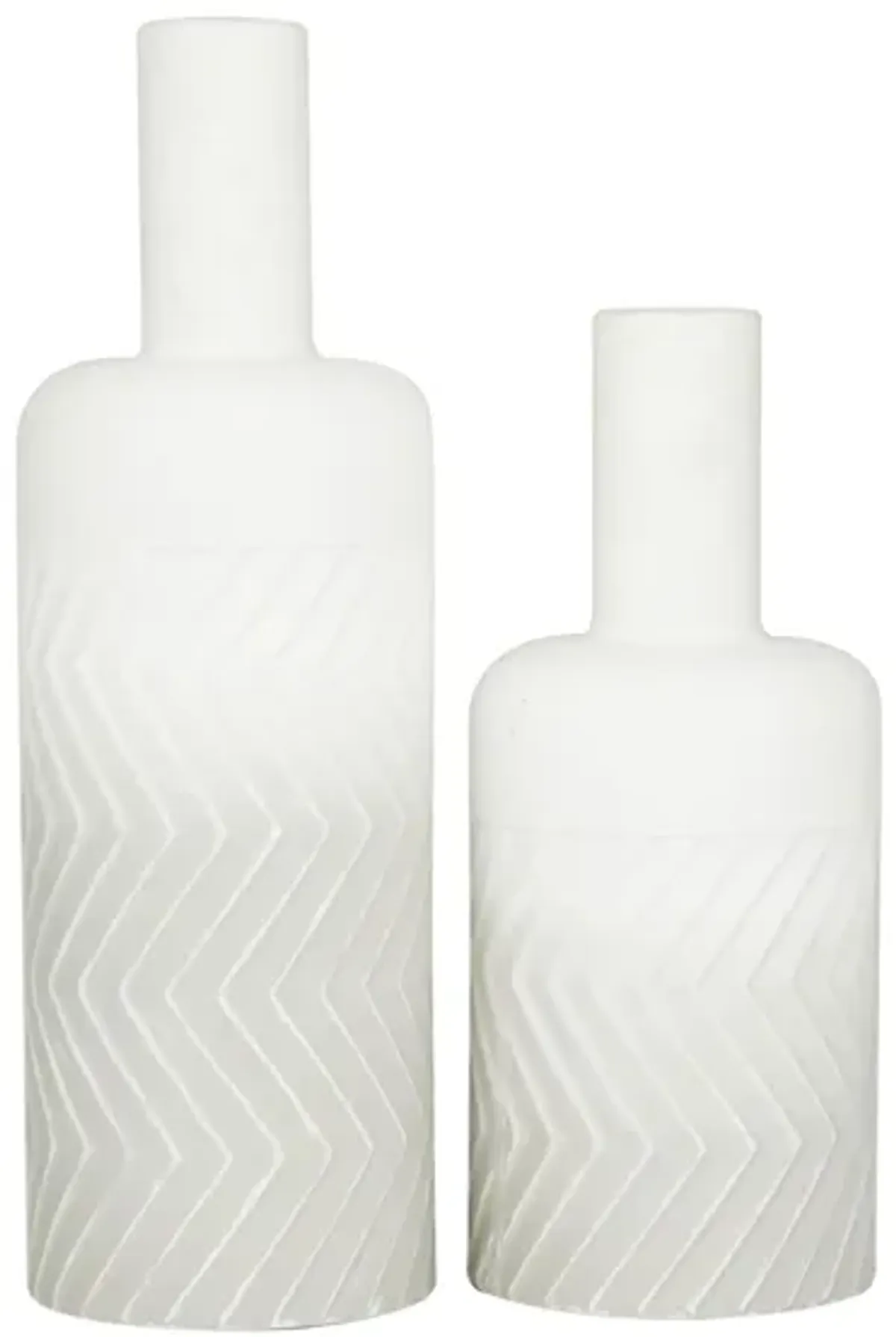 Ivy Collection Zelsaesthetics Vase Set of 2 in White by UMA Enterprises