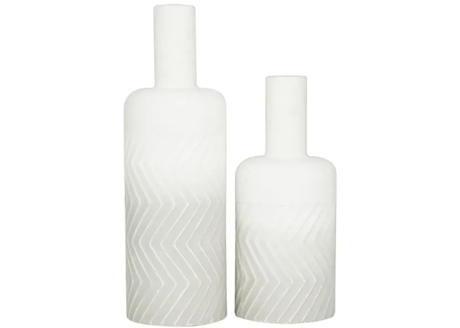 Ivy Collection Zelsaesthetics Vase Set of 2 in White by UMA Enterprises