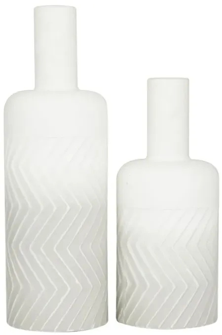 Ivy Collection Zelsaesthetics Vase Set of 2 in White by UMA Enterprises