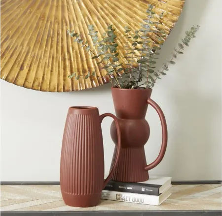 Novogratz Shapeways Vase Set of 2 in Maroon by UMA Enterprises