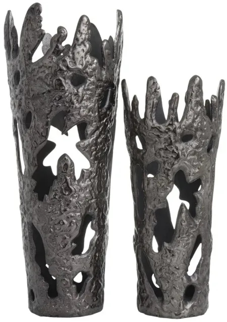 Ivy Collection Patsyette Vase Set of 2 in Black by UMA Enterprises