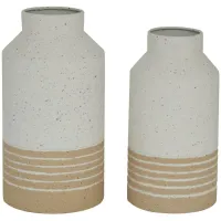Ivy Collection Selfridges Vase Set of 2 in White by UMA Enterprises