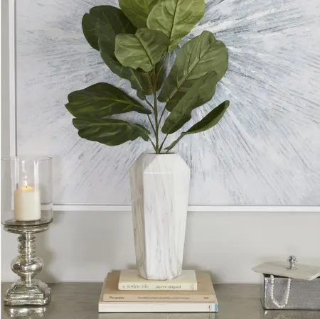 Ivy Collection Heartlake Vase in White/Smoke/Marble by UMA Enterprises