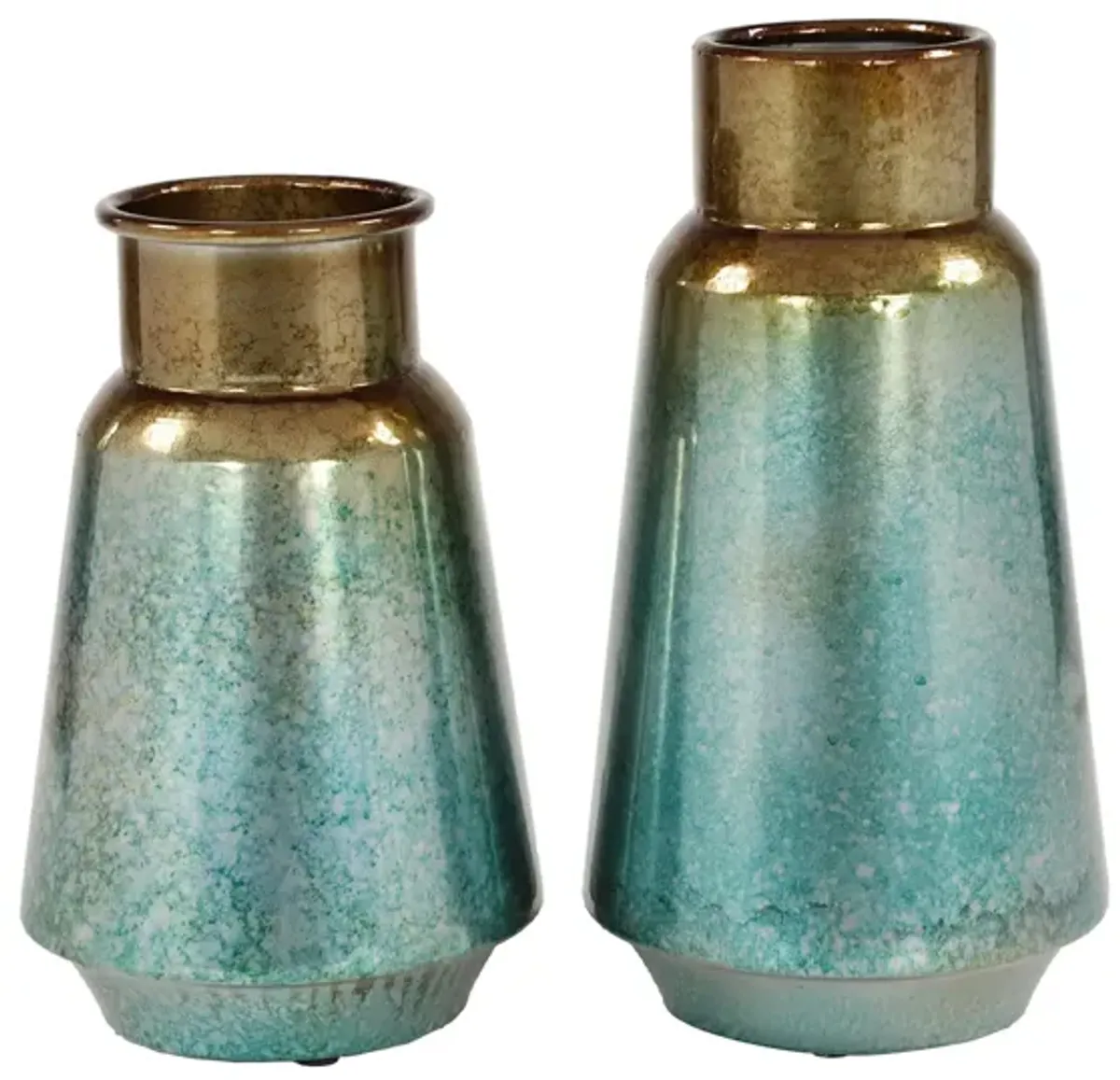 Ivy Collection Denka Vase Set of 2 in Turquoise by UMA Enterprises