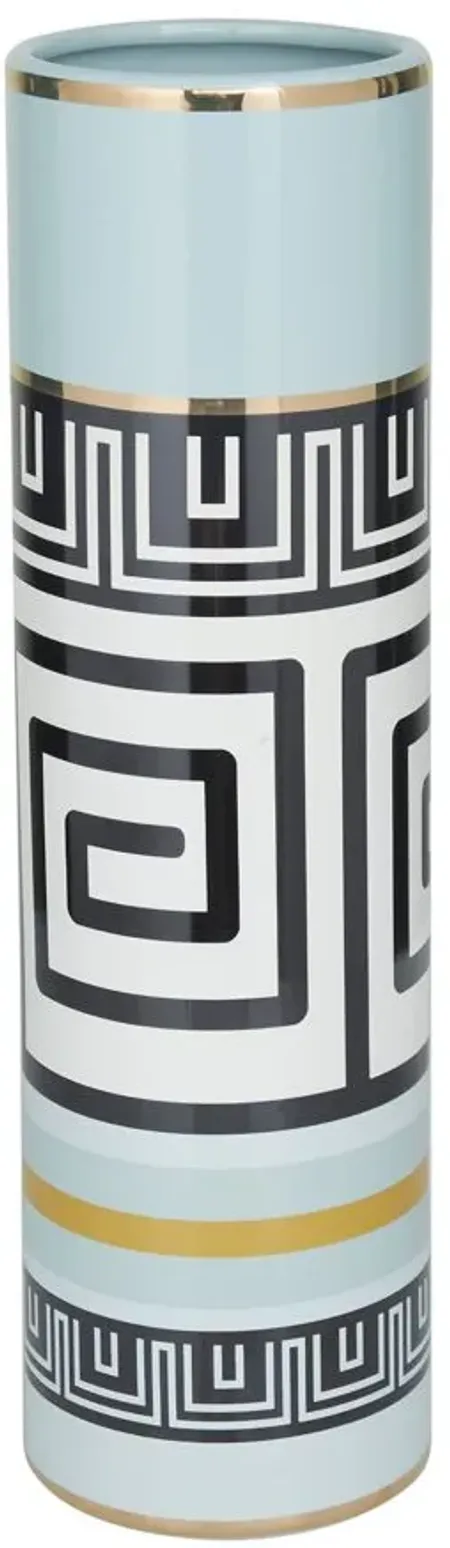 Ivy Collection Marketplace Vase in Teal/White/Black by UMA Enterprises