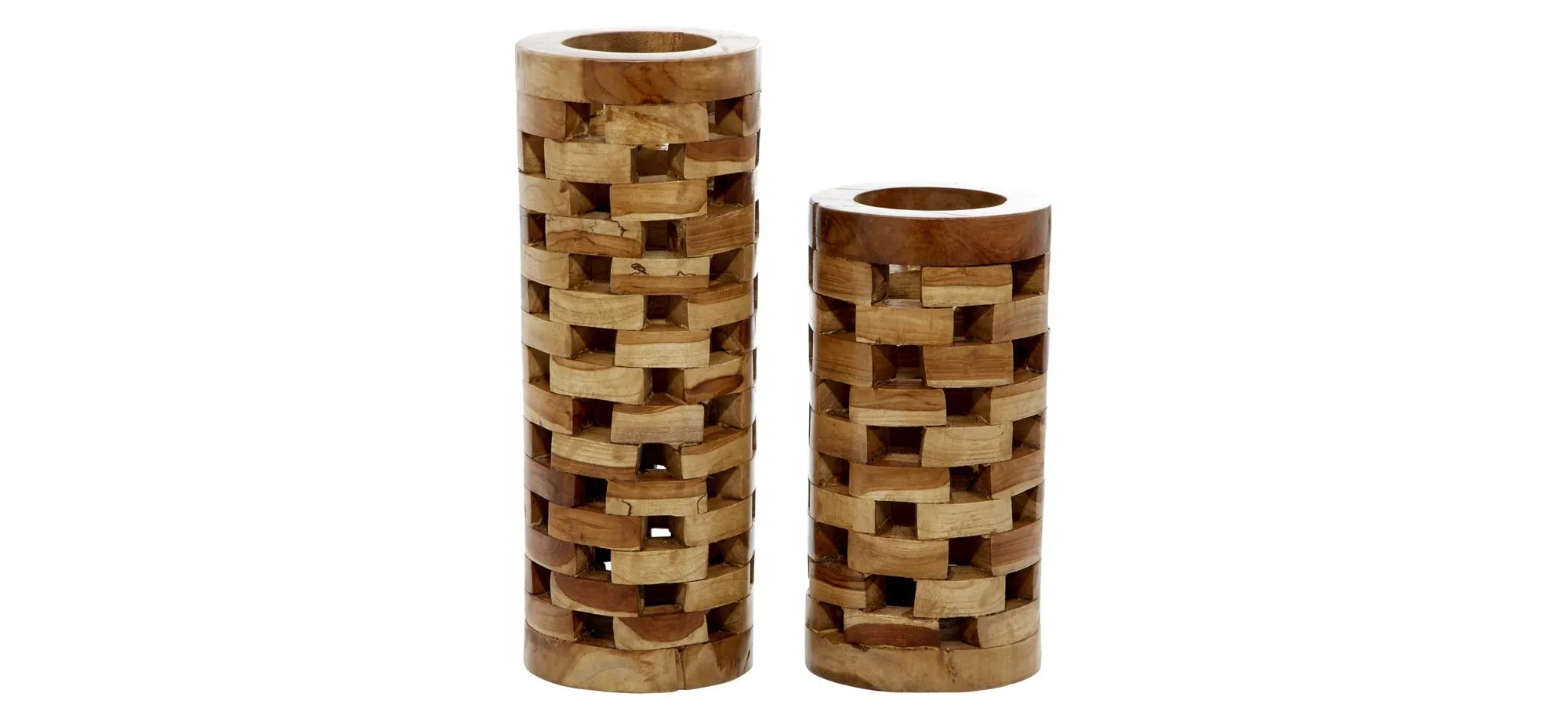 Ivy Collection Alpacaso Vase Set of 2 in Brown by UMA Enterprises