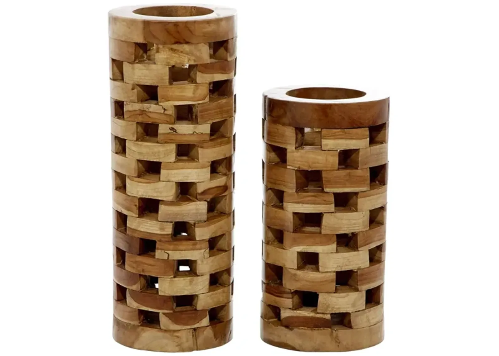 Ivy Collection Alpacaso Vase Set of 2 in Brown by UMA Enterprises