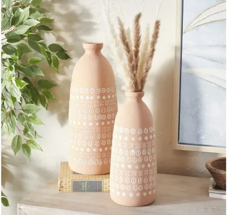 Ivy Collection Salyndas Vase Set of 2 in Pink by UMA Enterprises