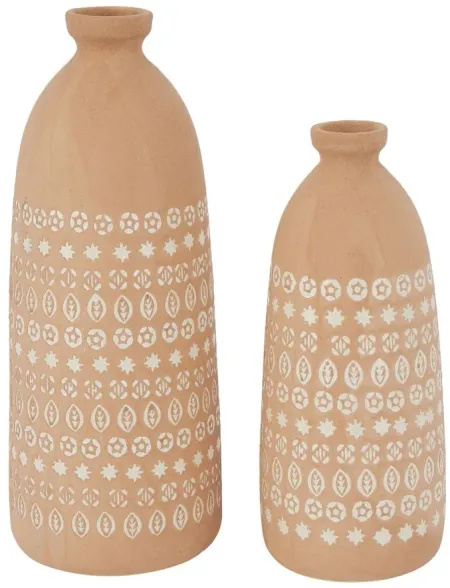 Ivy Collection Salyndas Vase Set of 2 in Pink by UMA Enterprises