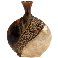 Ivy Collection Fanaticcon Vase in Brown by UMA Enterprises