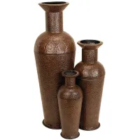 Ivy Collection Zorcist Vase - Set of 3 in Dark Brown by UMA Enterprises