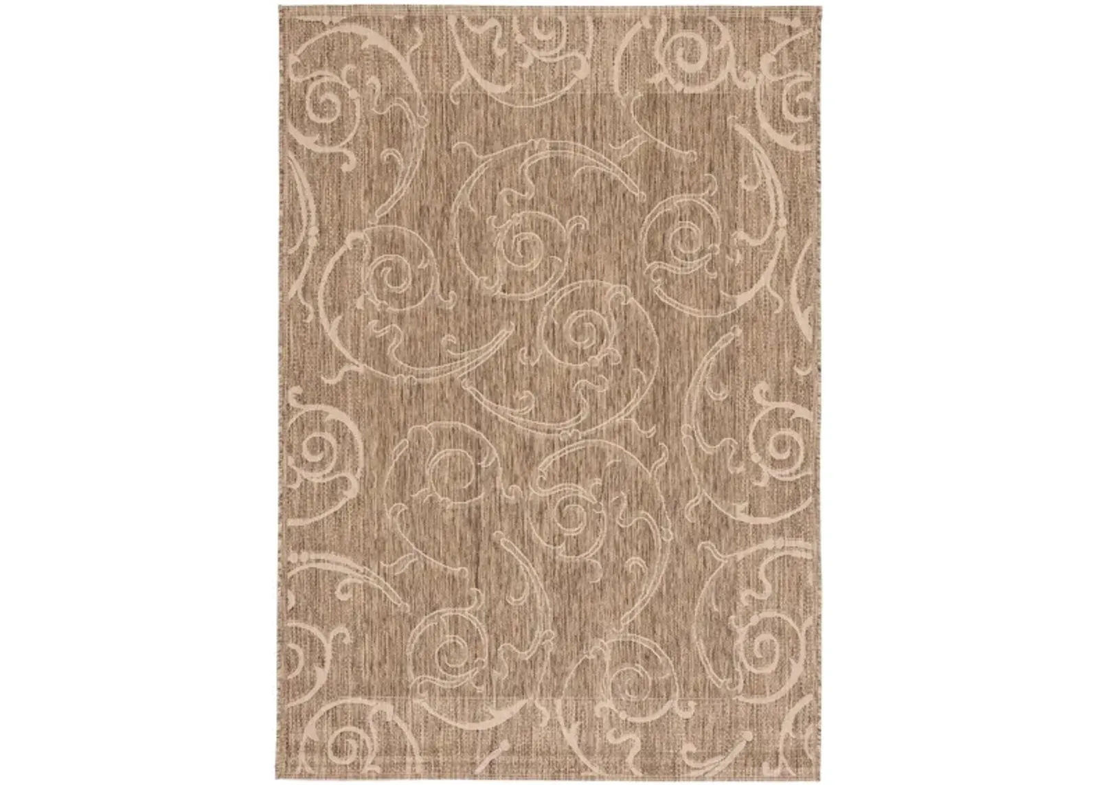 Courtyard Home Indoor/Outdoor Area Rug in Brown & Natural by Safavieh