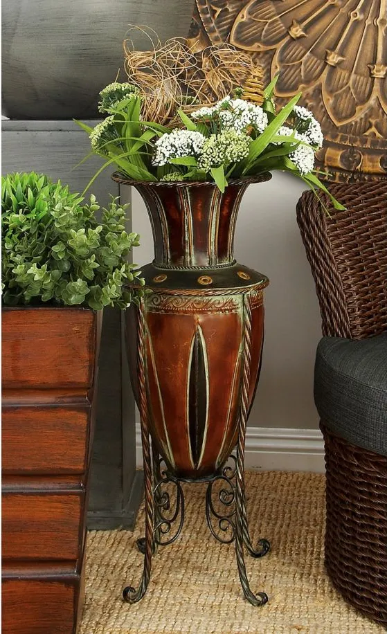 Ivy Collection Bilotto Vase in Brown by UMA Enterprises