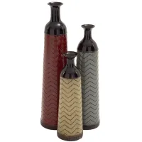 Ivy Collection Kiiro Vase Set of 3 in Multi Colored by UMA Enterprises