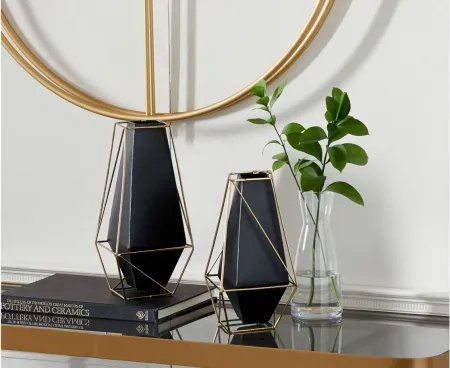 Ivy Collection Xanatos Vase Set of 2 in Black by UMA Enterprises