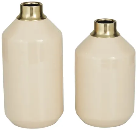 Novogratz Zelfs Vase Set of 2 in Cream by UMA Enterprises