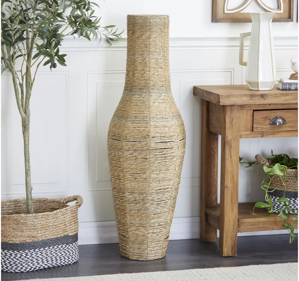 Ivy Collection Oshi Vase in Brown by UMA Enterprises