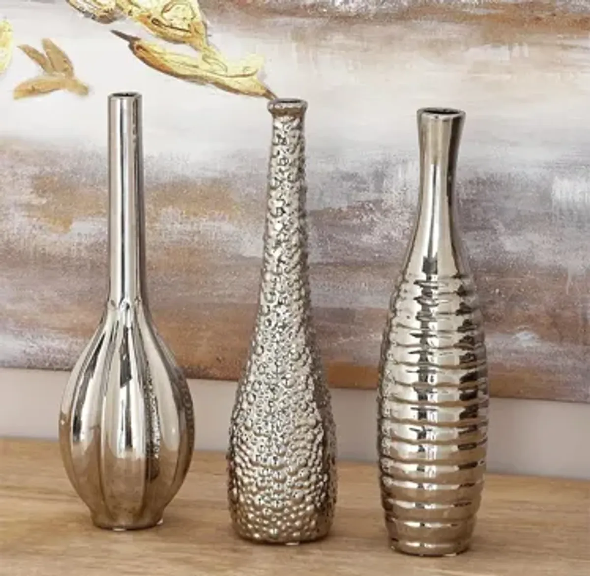 Ivy Collection Fittterling Vase Set of 3