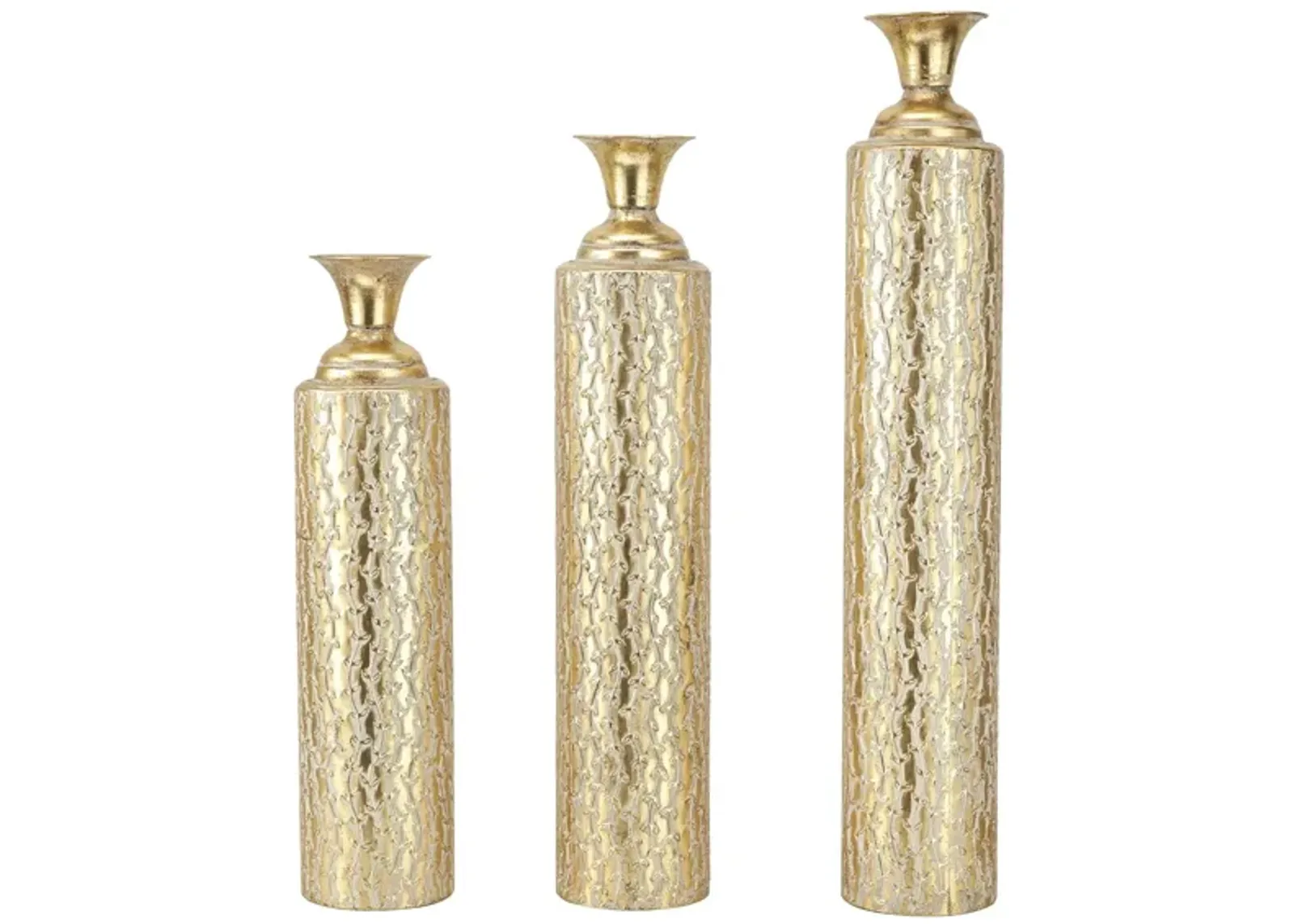 Ivy Collection Orlova Vase Set of 3 in Gold by UMA Enterprises