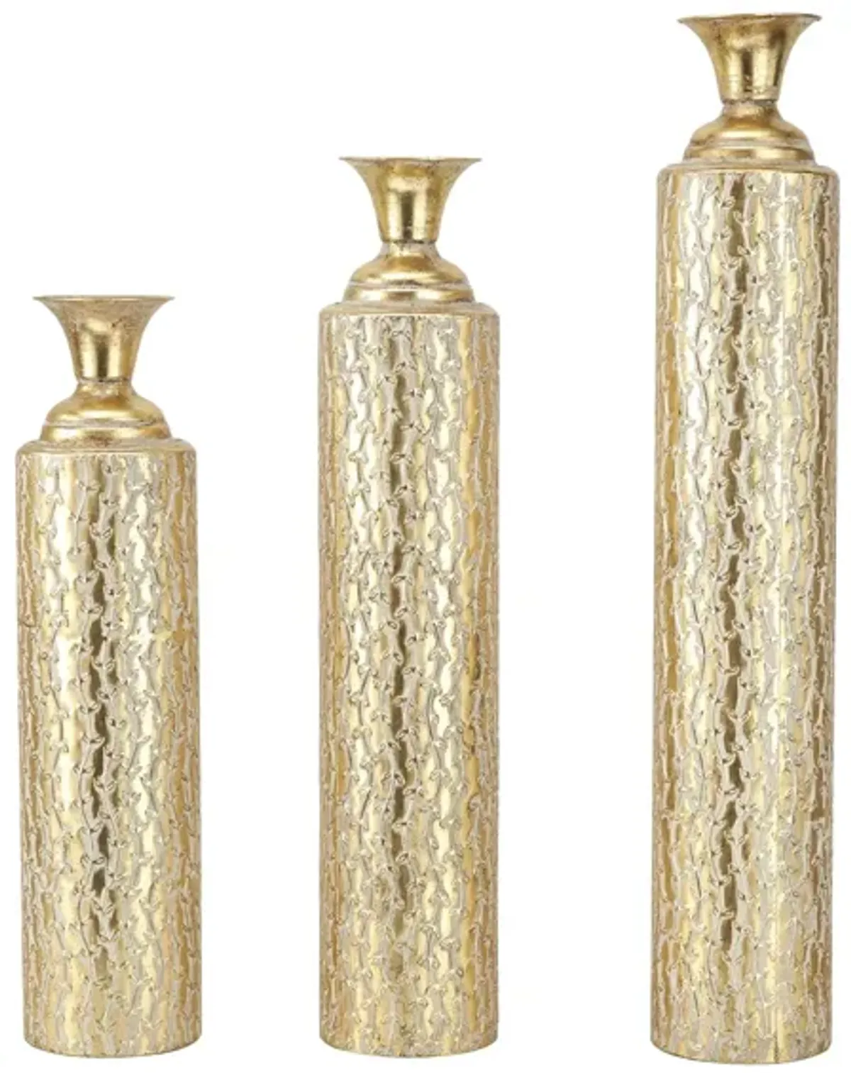 Ivy Collection Orlova Vase Set of 3 in Gold by UMA Enterprises