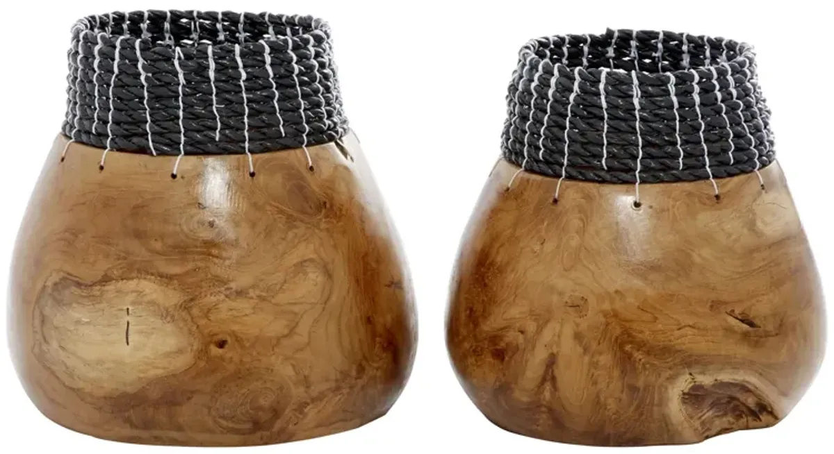 Novogratz Rivenwood Vase Set of 2 in Brown by UMA Enterprises