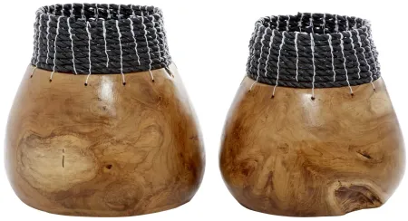 Novogratz Rivenwood Vase Set of 2 in Brown by UMA Enterprises