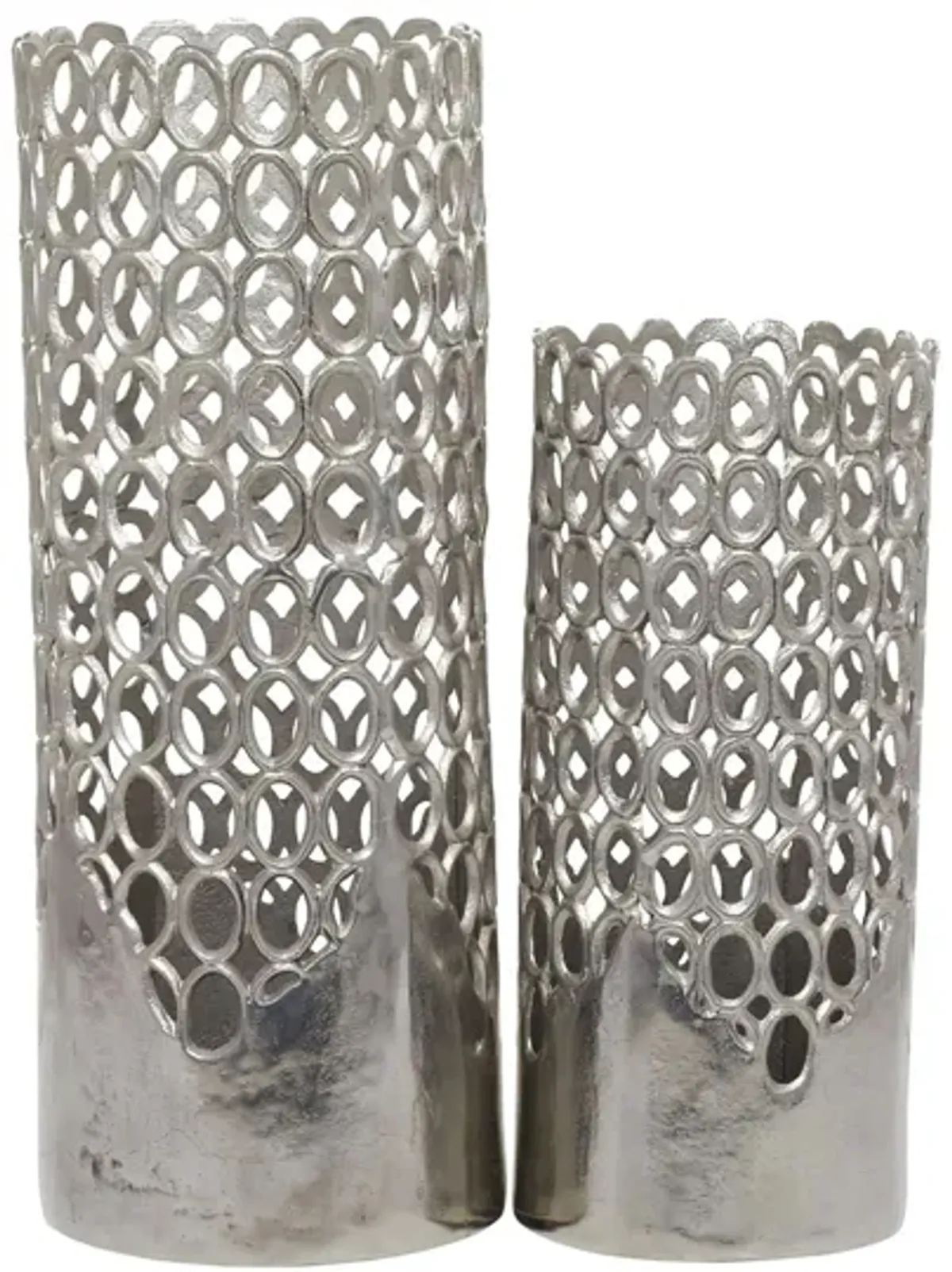 Ivy Collection Rokeclif Vase Set of 2 in Silver by UMA Enterprises