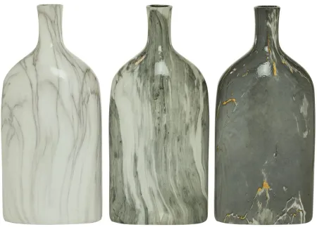 Ivy Collection Schattentor Vase Set of 3 in Gray by UMA Enterprises