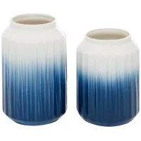 Ivy Collection Trewint Vase Set of 2 in Blue by UMA Enterprises